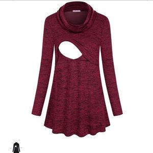 Nursing breastfeeding cowlneck sweater top